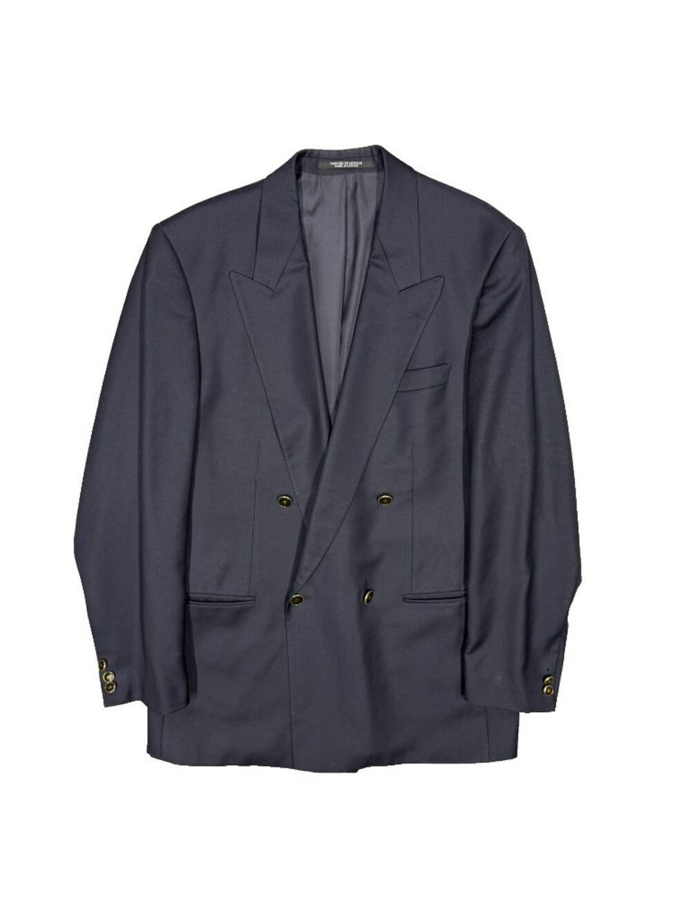 Baumler Double Breasted Blazer Vitale Barberis Canonico Wool Sport Coat Blue 40L